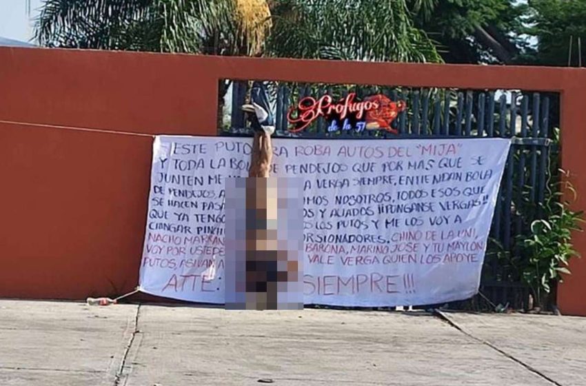  Cuelgan cadáver de un hombre en reja de escuela primaria en Morelos